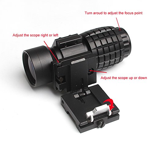 Bumlon Magnifying Scope 3X30mm Focus Adjustable with Flip up Mount Picatinny Weaver Rail