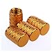 Golden Car Tire Valve Stems Cap Knurling Style Tire Valve Cap from Godeson, 4 Pcs/Set, Aluminum Tire Wheel Stem Air Valve Caps for 8V1 US Schrader Valve, Dustproof Caps