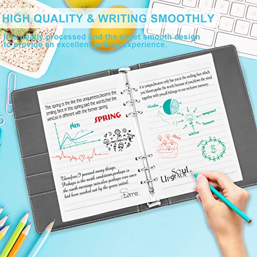 Kincown A5 Refill Paper,[4 Pack] [180 Sheets 360 Pages] Thick 6 Hole