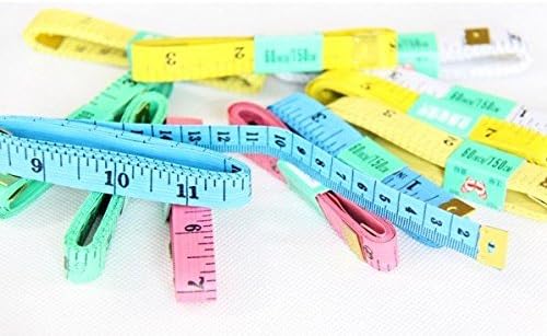 JUSTMIKE'S Tailor Sewing Flexible Ruler Tape Measure 60" 150cm 4 Colors Pack of 10