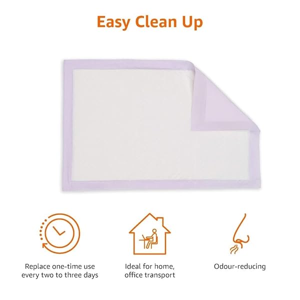 AMAZON BASICS CAT LITTERS PEE PADS, 40 COUNT, UNIVERSAL FIT FOR LITTER BOX, ODOR CONTROL WITH FRESH SCENT, PURPLE AND WHITE