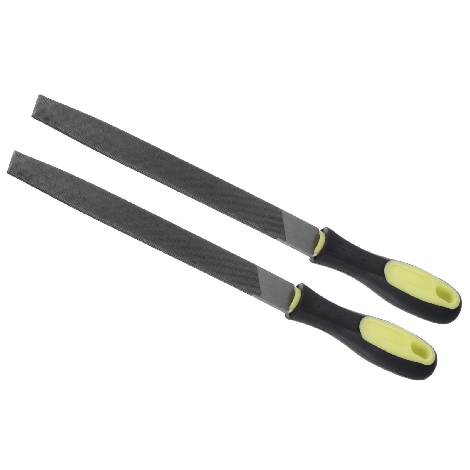 CoCud Flat File, | 8 Inch File Length |, High Carbon Steel Medium Cut File Hand Rasp with Anti-Slip Grip Handle - (Applications: for Shaping Metal Wood Plastic), 2-Pieces