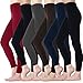 Fleece Lined Leggings Women 6 Pack High Waist Leggings Full Ankle Length Warm Slimming Leggings