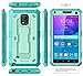 E LV Case for Galaxy Note 4 Case Shock Absorption/HIGH Impact Resistant Full Body Hybrid Armor Protection Defender Case Cover for Samsung Galaxy Note 4 - [Mint/Turquoise]