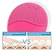 Sonic Face Cleanser, Opaceluuk Silicone Facial Cleansing and Massager Brush, Anti-Aging, and Reducing Acne.(Pink)