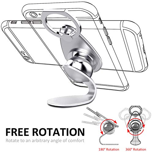 Magnetic Car Phone Mount, Cell Phone Ring Holder for Car/Desk,Magnet Vent Dashboard GPS Phone Holder Stand for Mobile Phone and Tablet (Silver) - Thumbnail 3
