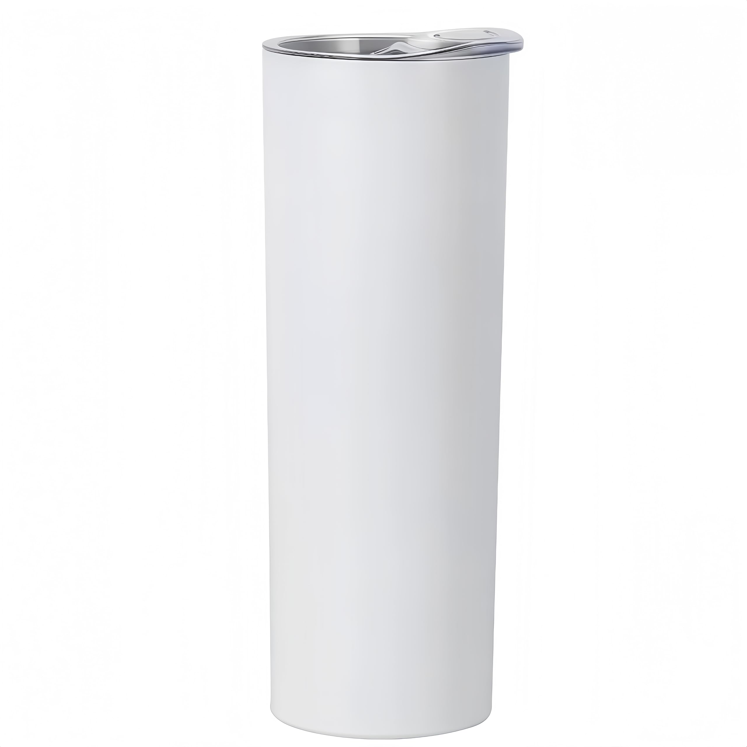 Gteller Double Wall 18/8 Stainless Steel Vacuum Slim Skinny Tumbler with Straw and lid, Insulated Travel Mug Keeping Beverage Cold and Warm (White, 20oz)