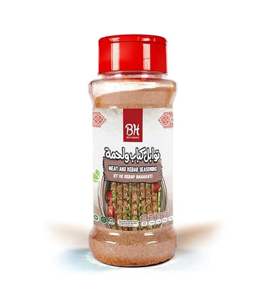 BH BEST HARVEST SPICE MEAT AND KBAB SEASONING-NO ADDITIVES, NO PRESERVATIVES-ALL NATURAL MEAT AND POULTRY KABOB OF SPICES-EXCEPTIONAL BLEND OF SALT FOR COOKED GRILL BBQ 80G / 2.8OZ توابل لحمة وكباب