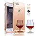 iPhone 6 case,iPhone 6S case, KimHee [Hybrid Fashion Cover Mirror] Ultra Thin Detachable Metal Frame Bumper + Clear Acrylic Back Panel- Rose Gold(4.7inch)