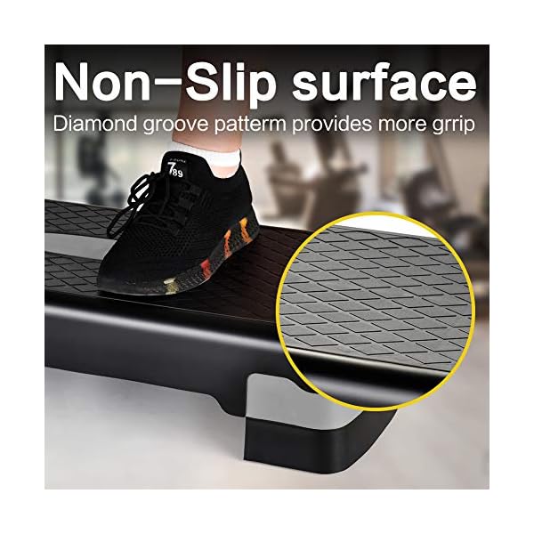TOGEDI Aerobic Step ABS Steppers Board Step Bench 2 Level Height Adjustable Training Step Fitness Stepper for Home Gym…