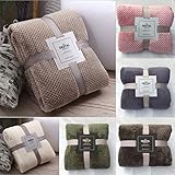 Soft Warm Plaid Fleece Bed Blanket Large Mesh Flannel Blankets Thick Breathable Baby Blanket Home Sofa Office Blankets 1PC