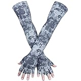 EXski UV Sun Protection Cooling Arm Sleeves Sunblock Tattoo Cover Long Arm Gloves Men Women Cycling Driving Running Golf Outdoor Activities