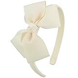 7Rainbows Cute Ivory Bow Headband for Girls
