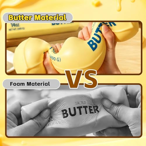 10in Giant Butter Squishy, Glitter Dumpling,Jumbo Big Butters 14oz Squeeze Stress Balls, Large Butter Stick Stress Relief Slow Rising Fun for Anxiety Relief Party Favors