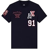 Armani Exchange Mens Multi Logo Embroidered Tee