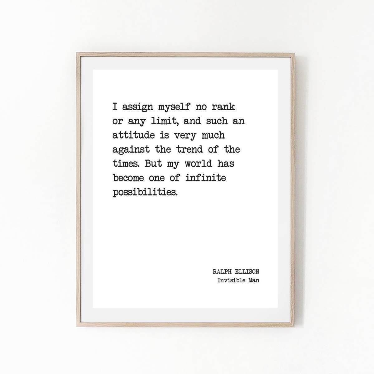 Amazon Com Invisible Man Ralph Ellison Inspirational Wall Art Literary Quote Printable Free Poster With Every Order Handmade