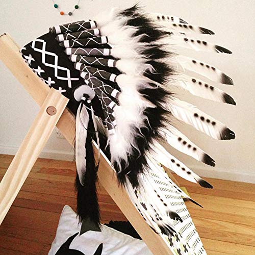 image for Luerme Feather Headdress Native American Indian Inspired Party F