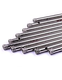 atoplee 10pcs 4 mm Diamond Coated agujero vidrio Mármol sierra Cortador Broca Granito Tile