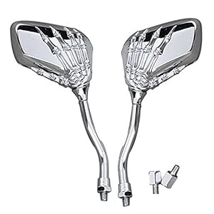 Alamor Skull Claw Achteruitkijkspiegels compatibel met Motorfiets Harley Hon-da Su-zuki Ya-maha