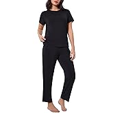 Ryfox Viscose from Bamboo Pajama Set for Women Cooling Short Sleeve PJs with Pants & Pockets 2-Piece Lounge Sleepwear