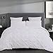 Vaulia Soft Microfiber Pinch Pleat Duvet Cover Set, White Pintuck Flower Shapes Design, King Size 3-Piece Set (1 Duvet Cover, 2 Pillow Shams)