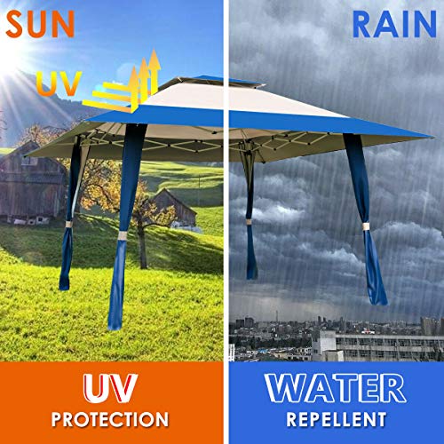 FDInspiration Blue 13x13FT Pop Up Outdoor Companion Folding Shelter Tent Patio Gazebo Canopy Awning Sun Shade w/Carry Bag with Ebook - Thumbnail 6