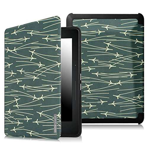 Fintie SmartShell Case for Kindle Voyage - [Oriental Breeze Series] The Thinnest and Lightest Protective Cover with Auto Sleep/Wake for Amazon Kindle Voyage (2014), Energetic Night