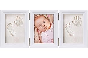 BabyIn Casting Keepsake Kit,Handprint Footprint Clay Picture Frame Preserves Priceless Memories for Children Mom Baby,Registr