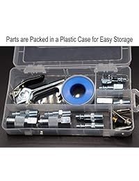 Kit de accesorios para compresor de aire YOTOO de alta resistencia 19 piezas, kit de herramientas de aire NPT de 1 4" con calibre de inflador de neumáticos 100 PSI, manguera de aire híbrida de 3 8" x 25'', pistola de soplado y accesorios de mang