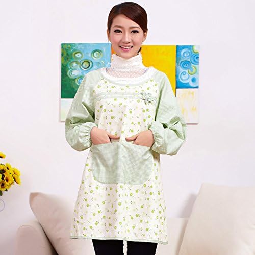 kitchen smock/Long-sleeved waterproof aprons/Wear clothes-A