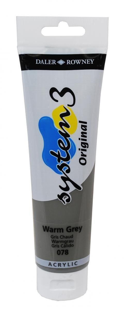 Daler Rowney System 3 Original Acrylic Paint 150ml Tubes - Warm Grey