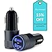 Car Charger- iPhone Car Charging Accessories- 3.1A Dual USB Charger (Black) by Power Up (TM)