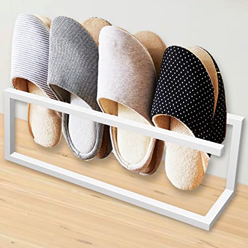 スリッパラック 4足用 玄関 浴室 室内 ホテル 収納 来客用 スリッパたて おしゃれ ホルダー 省スペース スリム スリッパラック 42x10x14cm (白)
