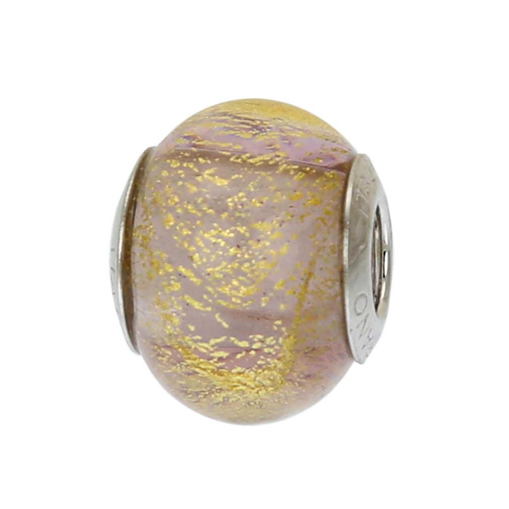 Glass Of Venice Murano Glass Sterling Silver Ca D'Oro Purple Charm Bead