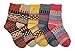 LuluVin's Women's Colorful Crew Vintage Inspired Knit Socks (5 Pairs) Multicolored with Dots
