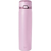 Simple Modern Mesa Loop Water Bottle with Covered Straw and Handle | 24oz Cup Holder Friendly Insulated Stainless Steel Bottles for Travel, Sports and School | Pink Champagne