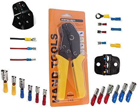 Professional Insulated Wire Terminals Connectors Ratcheting Crimper Tool for 22-10AWG