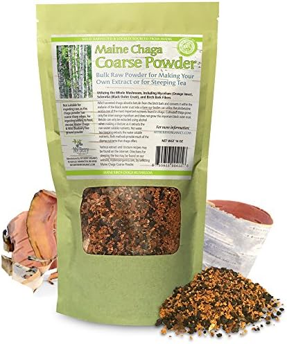 Maine Chaga Coarse Powder, 14oz, Our Premium "Black Gold" Chaga Powder In Bulk, Highest Concentration Of Important Black Crust