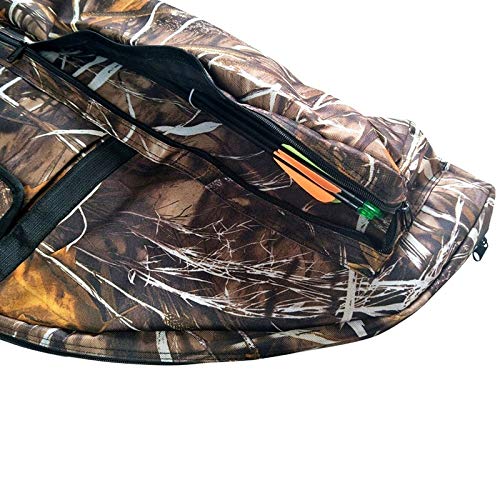 Vaorwne Archery Compound Bow Bag Bow Holder Arrows Tube Protect Bow Archery Case 95 45cm, Protector Compact Bow Case Camouflage Canvas Bow Bag,Sturdy and Durable - Thumbnail 5