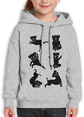 Unisex Casual Custom Fashion Hoodies, Dog Yoga Poses Fashion Youth Hoodies X-Large