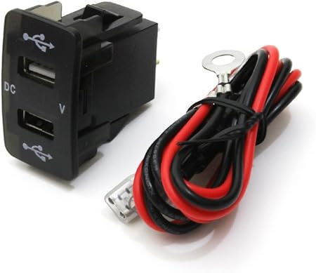 Amazon ホンダ車用 2usbポート 5v 2 1a 電圧計 青色led付 スイッチホールカバー 増設usbポート スマホ充電器 約45mm 26mm トクトヨ Tokutoyo ソケット分配器 車 バイク