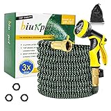 biukpci Garden Hose Expandable 75FT Flexible Water Hose No Kink with 9 Function Spray Nozzle and 3/4