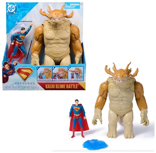 DC Comics - Battle Pack Kaiju - Figurine Superman VS Figurine Kaiju Géant - Scène du Film - Slime Bleu - Super Héros Et Super Vilain - Jouet À Collectionner - Cadeau Enfant - Jouet Enfant 4 Ans Et +