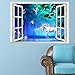 Zooarts Diy Removable Art Mural Wall Sticker Decal Decor Fantasy Forest 3D Horses Window