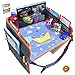 Car Seat Lap Travel Tray for Children by OT Valley | 2 in 1 Convertible Snack and Play Tray and Backseat Car Organizer with Tablet Holder for Toddler Travel Tray
