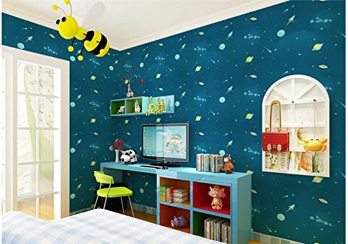 11 Yards Self Adhesive Wallpaper Peel and Stick Removable Temporary Prepasted Wall Paper Children (Starry Sky)