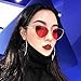 BEISON Womens Cat Eye Mod Metal Glasses Fashion Sunglasses (Gold/Red lens, 55)