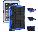 New Ipad Case Cover Shockproof Rugged Hard For New iPad 9.7 inch 2017 Version Model numbers A1822 A1823 Black + Blue