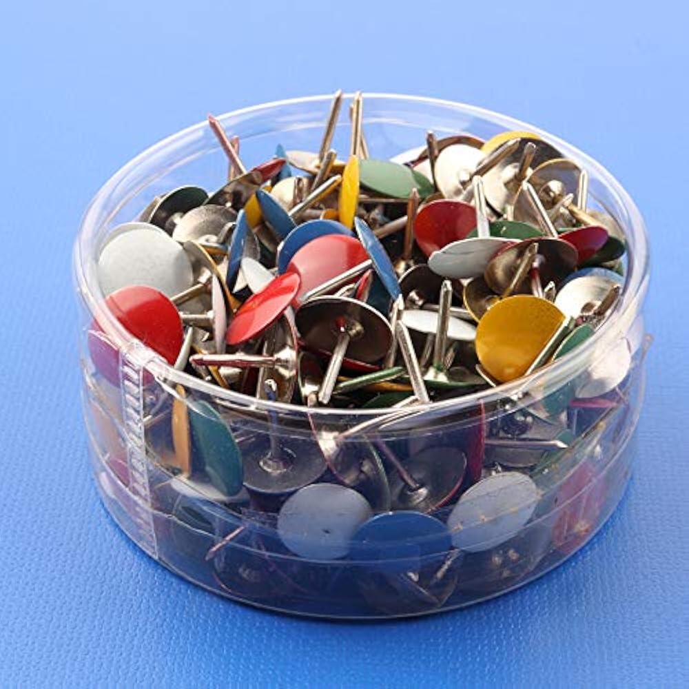 Push Pins Thumb Tacks, Steel Thumbtacks Flat Head Pin, Office Clear For
