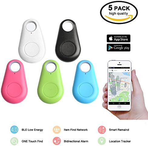 DKPO Key Finder,Wireless Location Tracker, Wallet Pet Locator, Quickly Find Lost Items,Mini Locator with App Control for iPhone Samsung Galaxy and more (5 pack)